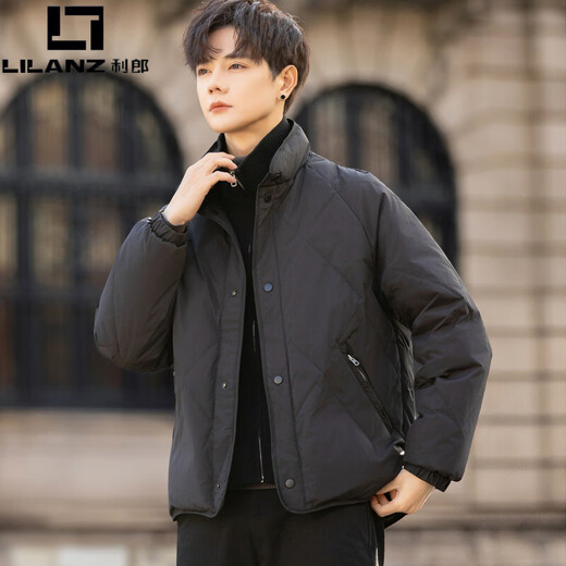 LILANZ вязаный пуховик из двух частей, мужской зимний пуховик с воротником-стойкой, легкое утолщенное пальто, красивое зимнее пальто национального стандарта 90, цвета хаки, белый утиный пух, L 120 или меньше