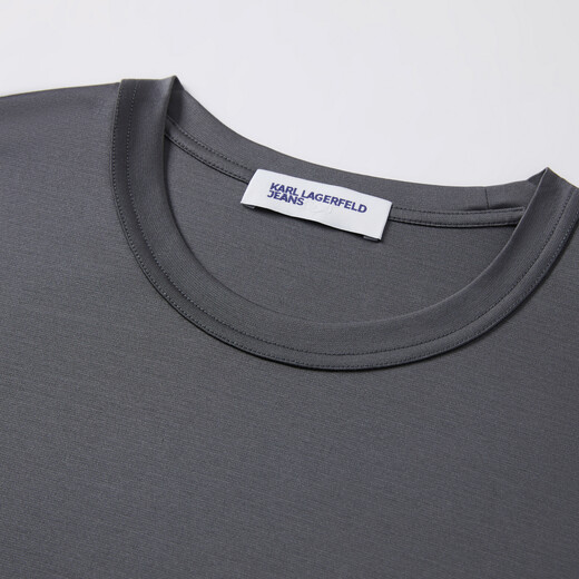 Karl Lagerfeld casual and easy-to-match men's round neck loose short-sleeved T-shirt summer new men's clothing Lafayette gray 2XL (54)
