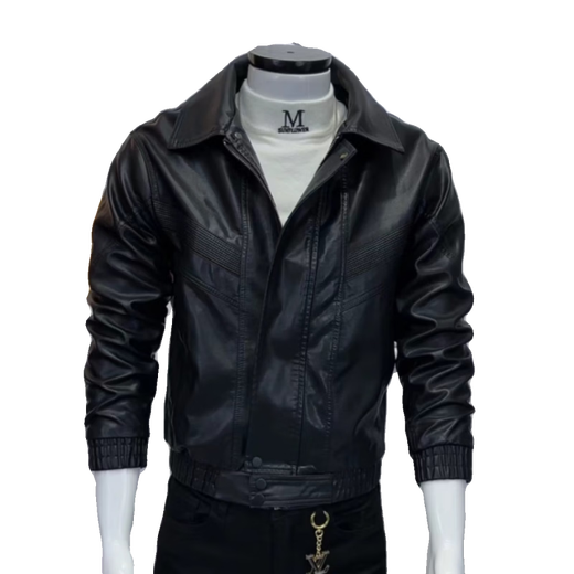 Playboy short velvet motorcycle men's slim and handsome Korean style soft leather jacket warm and windproof handsome high-end jacket black velvet M 100Jin Jin equals slim fit within 0.5 kg