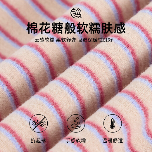 Royal Tongyuan Girls' Fashion Striped T-Shirt Winter Children's Casual Inner Style Pink 90