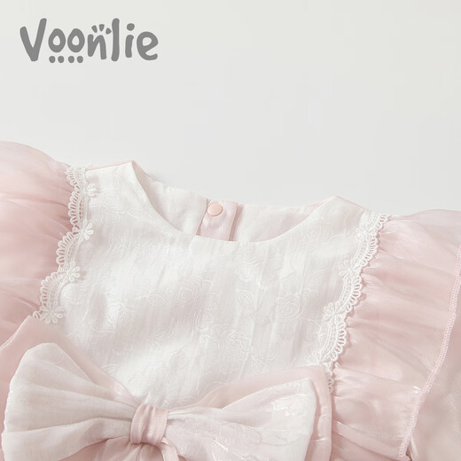 Fanhunting baby spring clothes, newborn clothes, baby girl onesie, princess full moon, hundred days, spring and autumn pink 73cm