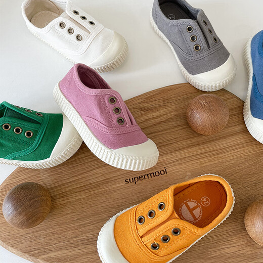 TOPSTAR children's canvas shoes boys and girls kindergarten white shoes indoor shoes soft sole baby shoes 5032 milk white 31 inner length 195mm foot length 175-185mm