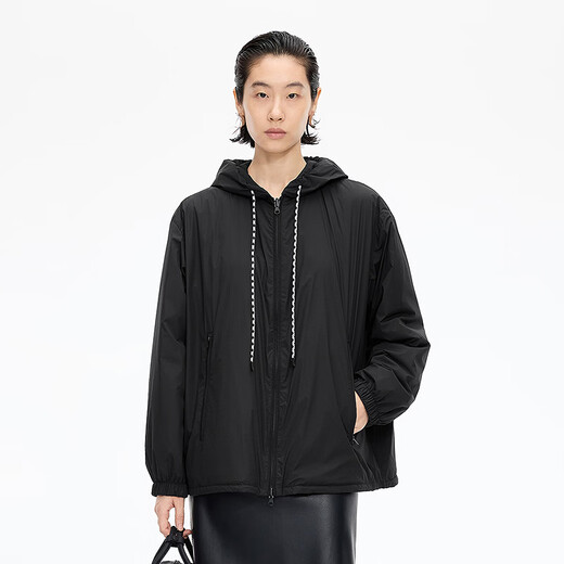 Jiangnan Buyi (JNBY) reversible shopping mall same style 25 autumn lightweight mid-length sports style down jacket 5P9C10370 001/original black M