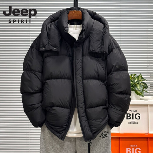 JEEP SPIRIT пуховик мужской с высоким наполнением, короткий зимний стиль, утолщенный, для экстремальных холодов, съемный капюшон, теплая хлебная куртка кремового цвета M 130Jin Jin весит с точностью до 0,5 кг.