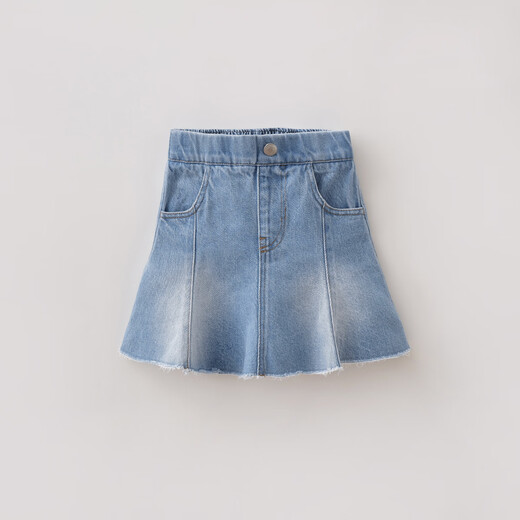 MARC&JANIE Mark Jenny blue denim girls' version A denim skirt children's skirt skirt spring new style 560176 light denim - ready stock 110 cm (recommended height 101-110cm)