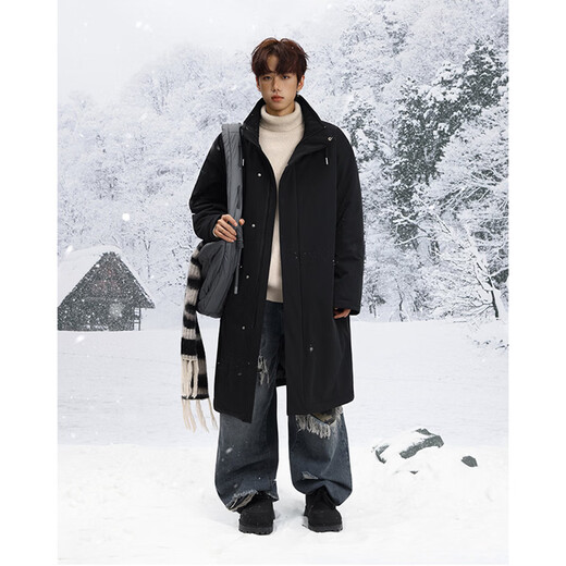 Shelley Jones mid-length knee-high army green coat cotton men's winter new thickened warm jacket jacket clothing dark olive green XL recommended 125-135Jin Jin equals 0.5 kg