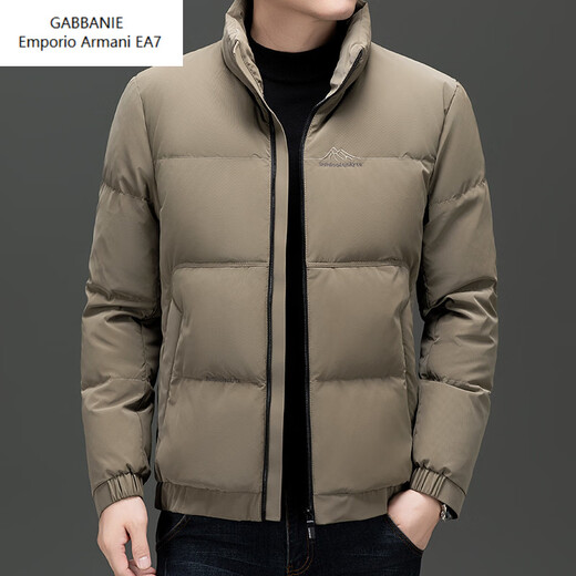 Emporio Armani EA7 Armani 2026 Winter New Casual Young and Middle-aged Stand Collar Solid Color Down Jacket Men's Warm 90 White Duck Down Men's Off-White L 175