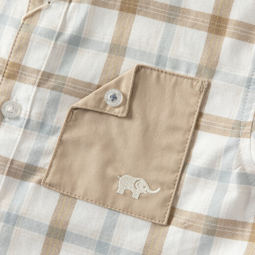 DAVE&BELLA children's shirt 2026 spring new pure cotton boys plaid shirt male baby jacket casual children's top plaid in stock 100 cm (recommended height 90-100cm)