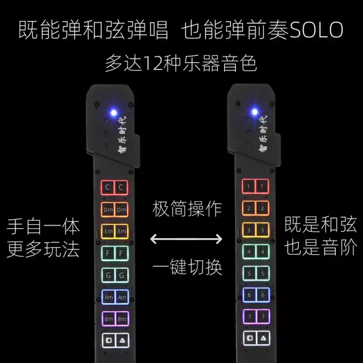 He Jiagong Intelligent Stringless Guitar Automatic Hand-Blocking Automatic Beginner Electronic Playing and Singing Guitar for Beginners Black Entry Model 3 Instrument Tone + Speaker