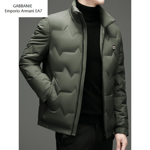 Emporio Armani EA7 Armani winter new men's down jacket for young and middle-aged people casual short stand-up collar thickened white duck down warm down black L 175