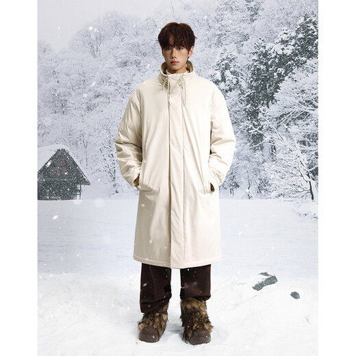 Shelley Jones mid-length knee-high army green coat cotton men's winter new thickened warm jacket jacket clothing dark olive green XL recommended 125-135Jin Jin equals 0.5 kg