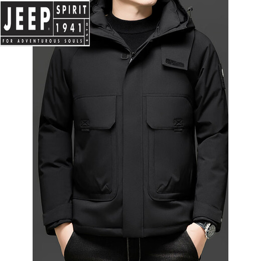 JEEP SPIRIT2026 Новый зимний мужской пуховик Мужская теплая куртка среднего возраста Утепленная куртка для папы 8688 Пуховик Moon Silver White L (80-100Jin Jin равен 0,5 кг)