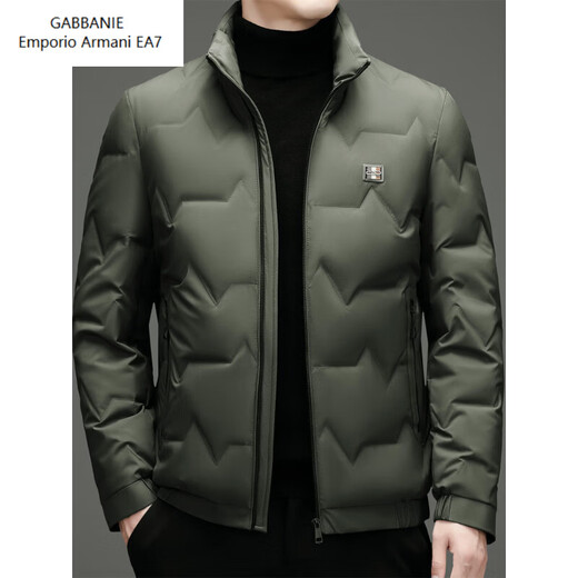Emporio Armani EA7 Armani winter new men's down jacket for young and middle-aged people casual short stand-up collar thickened white duck down warm down black L 175