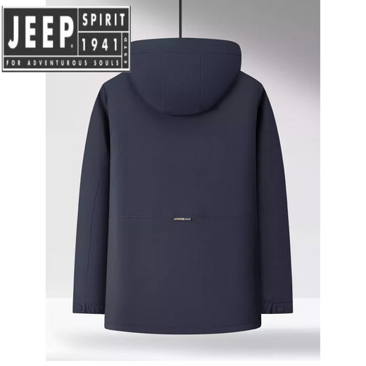 JEEP SPIRIT Men's Hooded Down Jacket Thickened Warm Business Down Jacket Winter Jacket Removable Liner for Cold Protection Gray (Hat + Liner Removable) 2XL 130-145