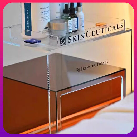 Acrylic beauty salon multi-function tool cart hairdressing equipment mobile trolley customized nail art storage rack acrylic trolley blue model with printed LOGO