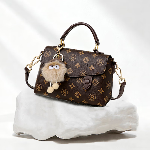 Ji Shizhe's Light Luxury Bag Women's Bag Shoulder Bag Women's Crossbody Bag Chinese Valentine's Day Gift for Girlfriend and Wife Memorial Gift Brown Fashionable and Versatile Women's Bag Small Bag Exquisite Gift Box