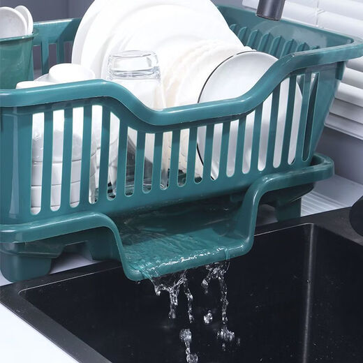 Fantasy Kitchen Large Drain Basket Plastic Cupboard Bowl Box Sink Drain Bowl Rack Tableware Storage Box Cutlery Storage Rack 2023 New Model Milky White Water Discharged from the Front