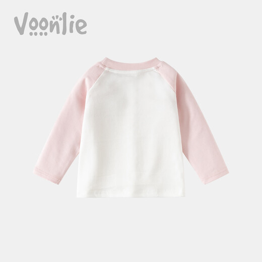 Fanlie girls long-sleeved T-shirt spring 2026 new style children's casual bottoming shirt baby girl top spring and autumn white with pink 80 cm