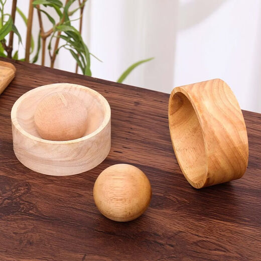 Runhuanian Wooden New Pressed Round Dumpling Skin Pressing Device Artifact Dumpling Cake Skin Wrapped Water Household Dumpling Mold Essential for making dumplings - natural solid wood 1 ball without base