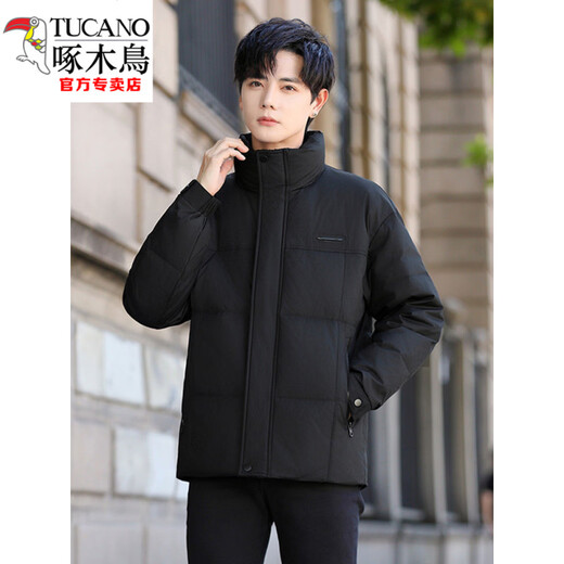 Мужская пуховая куртка Woodpecker (TUCANO), новинка 2025 года, зимняя утолщенная теплая белая утиная пуховая куртка в корейском стиле, повседневная куртка с воротником-стойкой, армейский зеленый M 100-125Jin Jin весит 0,5 кг