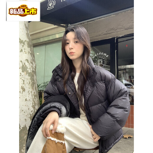 Chujing Down Jacket Women's Short Style White Duck Down Small Lightweight Bread Jacket Thickened Winter Black New National Standard 95 White Duck Down M