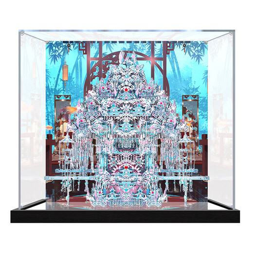 Lingzhi is suitable for the cool pink and white Wan Gong three-dimensional sedan gift hand model back lamp storage cover acrylic display box boutique black bottom reinforced model comes with a mirror