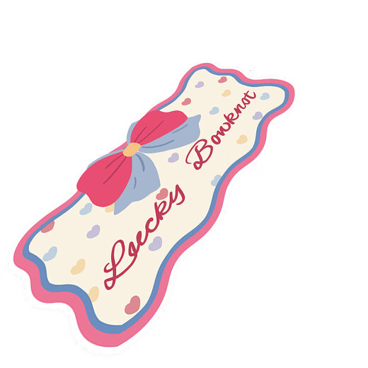 Bedside carpet, cartoon imitation cashmere mat, high-end thickened bedside blanket, bedroom end of bed foot pad, cute living room floor mat, love bow, thickened fine sand, imitation cashmere 60cm*160cm