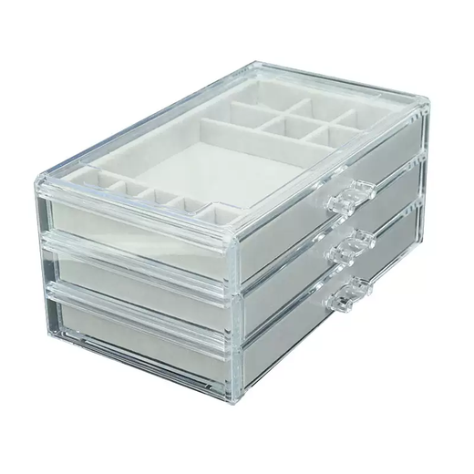 Yusenyi Jewelry Box Earrings Ear Studs Ear Clips Small Jewelry Storage Box Home Ring Jewelry Multi-Gate Classification Bedroom Organizing Box Four Drawings 1 Layer Increased Customization Any 4 Drawings Remarks