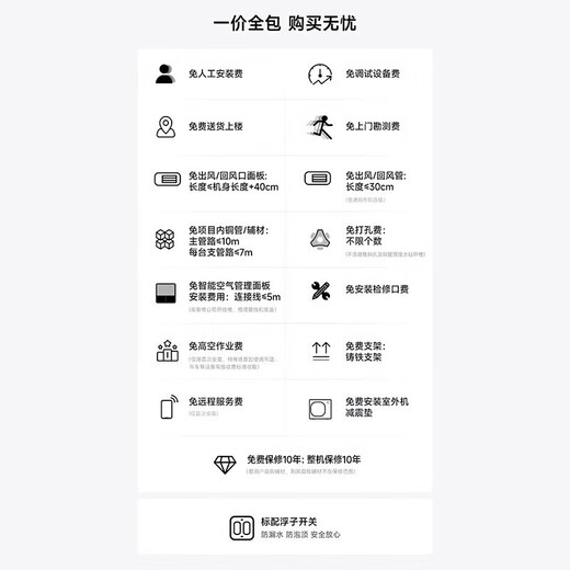 Xiaomi Mijia central air conditioning multi-split Pro 1 to 4/5/6, full DC frequency conversion, super first-class energy efficiency, one price all-inclusive, 3 rows of condensers, ten-year machine warranty, 6 HP, first-class energy efficiency, one to five, small four bedrooms and one living room