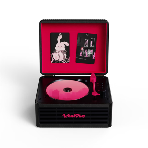 WHATPLUSC300 all-in-one CD player audiophile album player retro CD player record player shape bluetooth speaker bluetooth cd player gift black powder 2nd generation