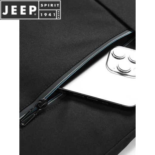 JEEP SPIRIT бархатная утолщенная ветровка для мужчин осенью и зимой хлопковое пальто средней длины свободное плюс толстое пальто большого размера YB0080 черное (утолщенное графеном) пальто средней длины XL 120-139Jin Jin соответствует износу 0,5 кг