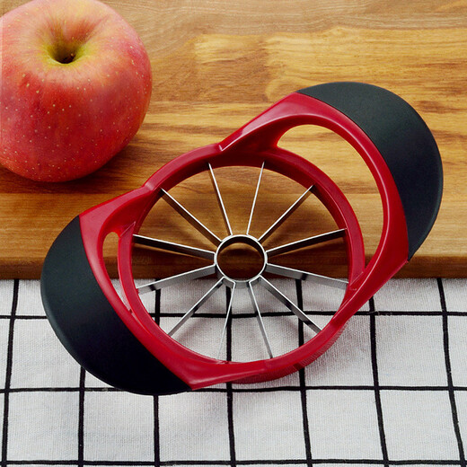 Pupan extra large apple cutting tool apple slicer fruit divider multifunctional stainless steel corer knife red 8-piece apple slicer inner diameter 9.5CM