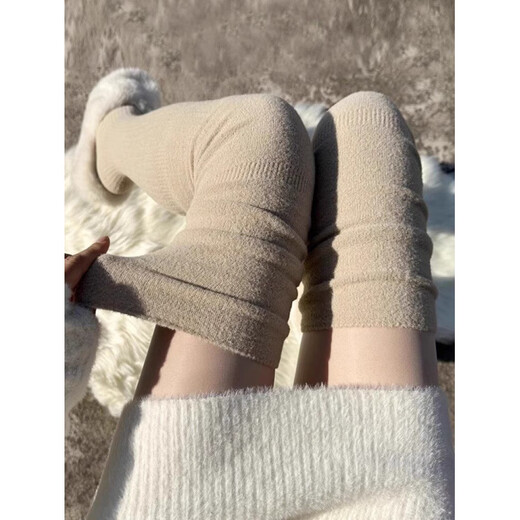 Complete plus velvet over-the-knee socks for women 2025 new thickened warm non-slip long stockings 3 colors one pair one size fits all