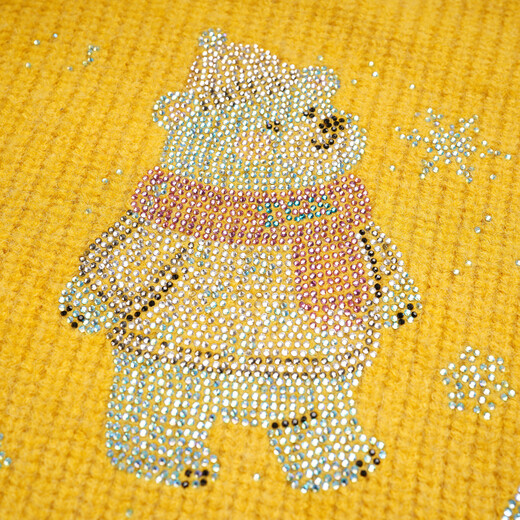 TCH knitted suit for women 25 autumn and winter, fashionable hot diamond design, noble and versatile temperament, quiet luxury style three-piece set, yellow M