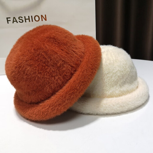 Woodpecker (TUCANO) plush French hat for women with velvet, warm Helburn scenery, foldable hat, winter women's short brim warm basin hat, black, one size fits all (recommended head circumference 54-58CM)