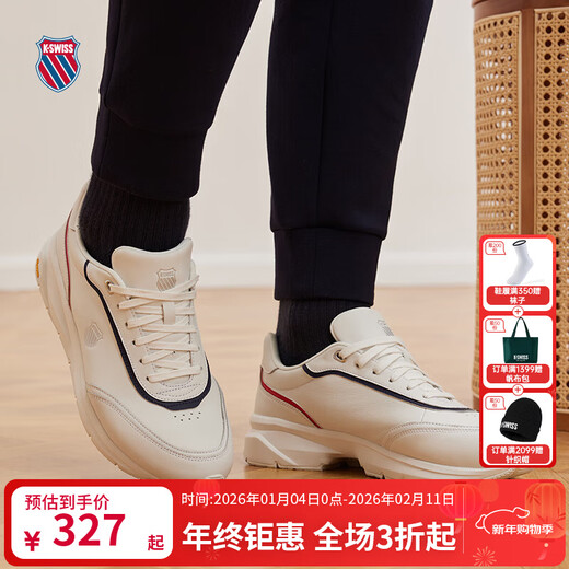 盖世威（K·SWISS）男女运动鞋春季新款透气舒适缓震休闲鞋9274-US 113温布尔登白/海军蓝/盖世红 38 尺码偏小，推荐大一码
