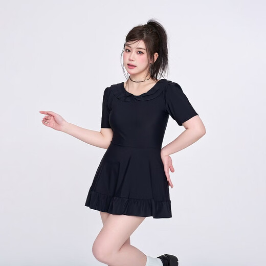 Agliondy large size swimsuit adult vacation fat girl covering flesh 2025 new conservative fat mm slimming swimsuit swimsuit + sponge chest pad 243140 small breast three-dimensional XL