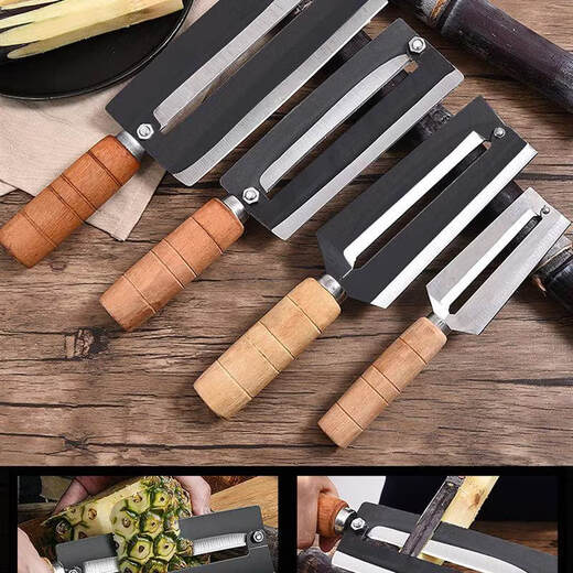 Shimomura (SHIMOMURA) sugar cane knife German sugar cane peeling knife new style fruit shop special stainless steel old-fashioned scraping and peeling pineapple artifact kitchen carbon steel extra large sugar cane knife 2 pieces