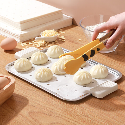 Riheshengtang steamer paper rectangular disposable bun steamer paper pad steamer steamer mat drawer cloth food grade steamer paper 20*20cm square rounded corners 100 sheets