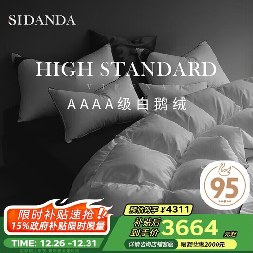 SIDANDA down quilt 4A grade 95 white goose down 100 count cotton antibacterial thickened winter quilt 220*240cm