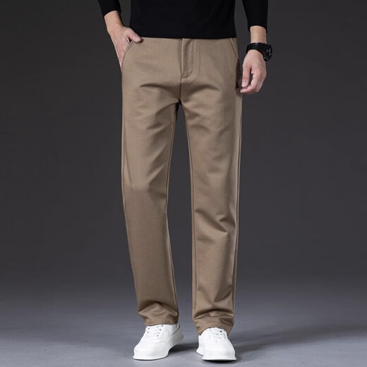 NASAOVER light luxury men's high-end casual pants autumn and winter loose elastic business stretch straight pants brand men's trousers high-end gray returnable with shipping insurance 8032 33 waist 2 feet 6