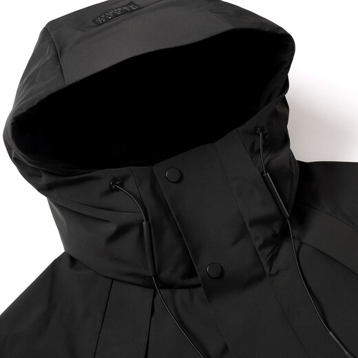 圣得西【鸭绒】2025年冬季男款连帽厚羽绒服中长款时尚都市外套 黑色 M 170/88A 