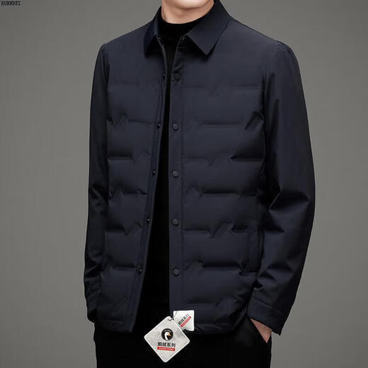 GUSKI Luxury High-end Brand Goose Down Jacket Men's Autumn and Winter New Casual Lapel Lightweight Warm Short Jacket Khaki - Exquisite Gift Box M /170