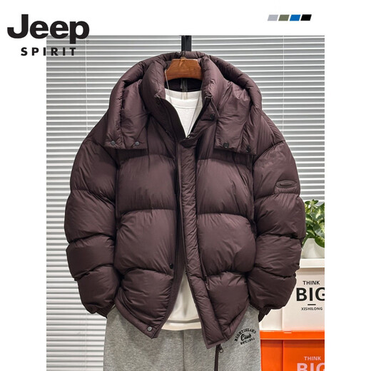 JEEP SPIRIT пуховик мужской с высоким наполнением, короткий зимний стиль, утолщенный, для экстремальных холодов, съемный капюшон, теплая хлебная куртка кремового цвета M 130Jin Jin весит с точностью до 0,5 кг.