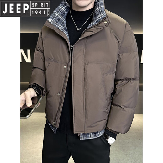 JEEP Jeep искусственный пуховик из двух частей, мужской утепленный зимний 2026, новая морозостойкая одежда, теплая зимняя куртка, мужская мода, черный XL