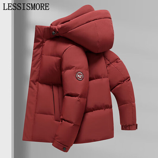 利郎（LILANZ）羽绒服男2025冬季新款高端商务连帽外套中青年时尚保暖外套 利郎旗舰男装红色 M 170/92A