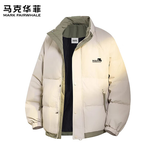 MARK FAIRWHALE Мужской повседневный пуховик в стиле ретро в американском стиле, новинка весны 2026 года, свободный, теплый, удобный и холодостойкий универсальный верх, черный, 90% белый утиный пух, XL Рекомендуется 130–150 Джин Джин равен 0,5 кг