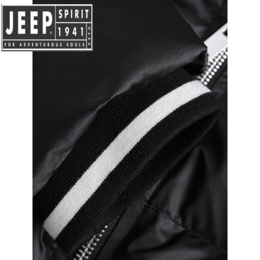 JEEP SPIRIT Зимняя куртка-пуховик с воротником-стойкой Мужская короткая утолщенная зимняя куртка на утином пуху Молодежная мода Модный пуховик черного цвета 3XL