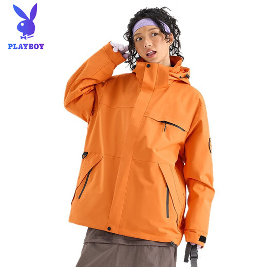 Playboy (PLAYBOY) Зимняя пуховая куртка «три в одном», рабочая одежда, индивидуальная утолщенная водонепроницаемая рабочая одежда с плюшевым пухом для предприятий. Куртка с принтом логотипа, пуховая подкладка, туманный зеленый цвет, одинаковый стиль для мужчин и женщин S Около 160 см 95-110 Джин Цзинь равен 0,5 кг