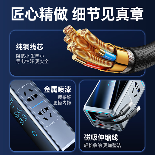 Wise Nation car inverter 12v24v to 220v car truck universal high-power cigarette lighting conversion transformer charger plug